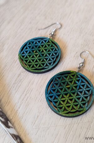 Náušnice "Květ života" NO.1 - ručně malované