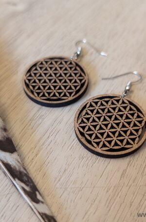 Náušnice "Květ života" NO.1 - přírodní béžové